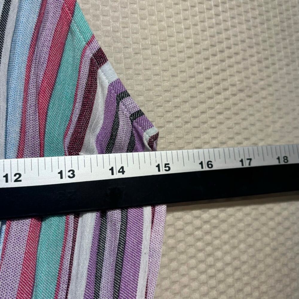 Staccato Size S Striped Tiered Lined Dress NWT Pink Blue Purple Midi Length - Picture 8 of 10